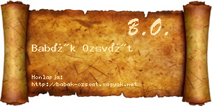 Babák Ozsvát névjegykártya